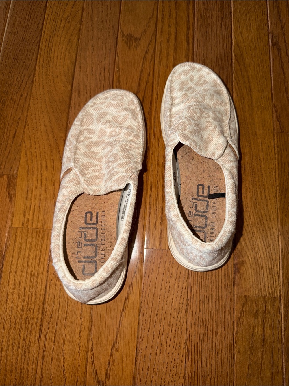 Hey Dude Slip-On Sneakers in Beige Leopard Print
